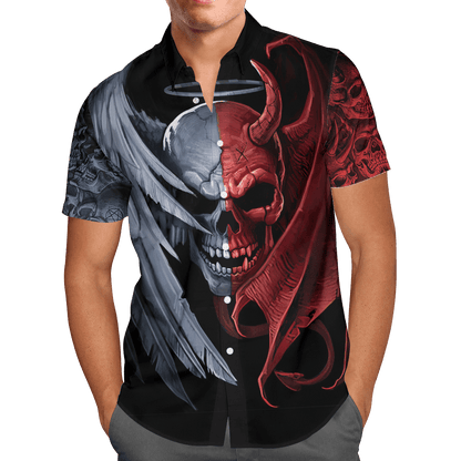 Tmarc Tee Gentle And Evil Skull 3D All Over Printed Unisex Shirts