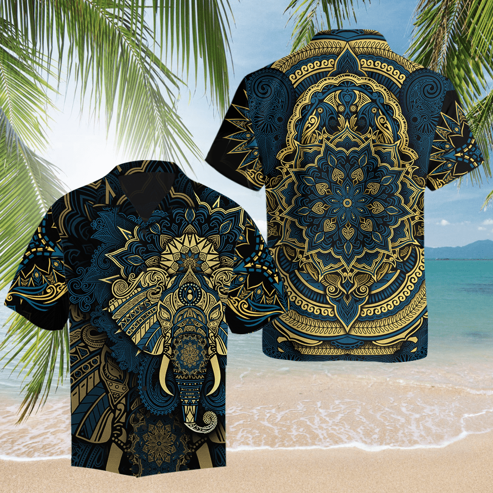 Elephant Royal Mandala Premium 3D All Over Printed Hawaii Shirt