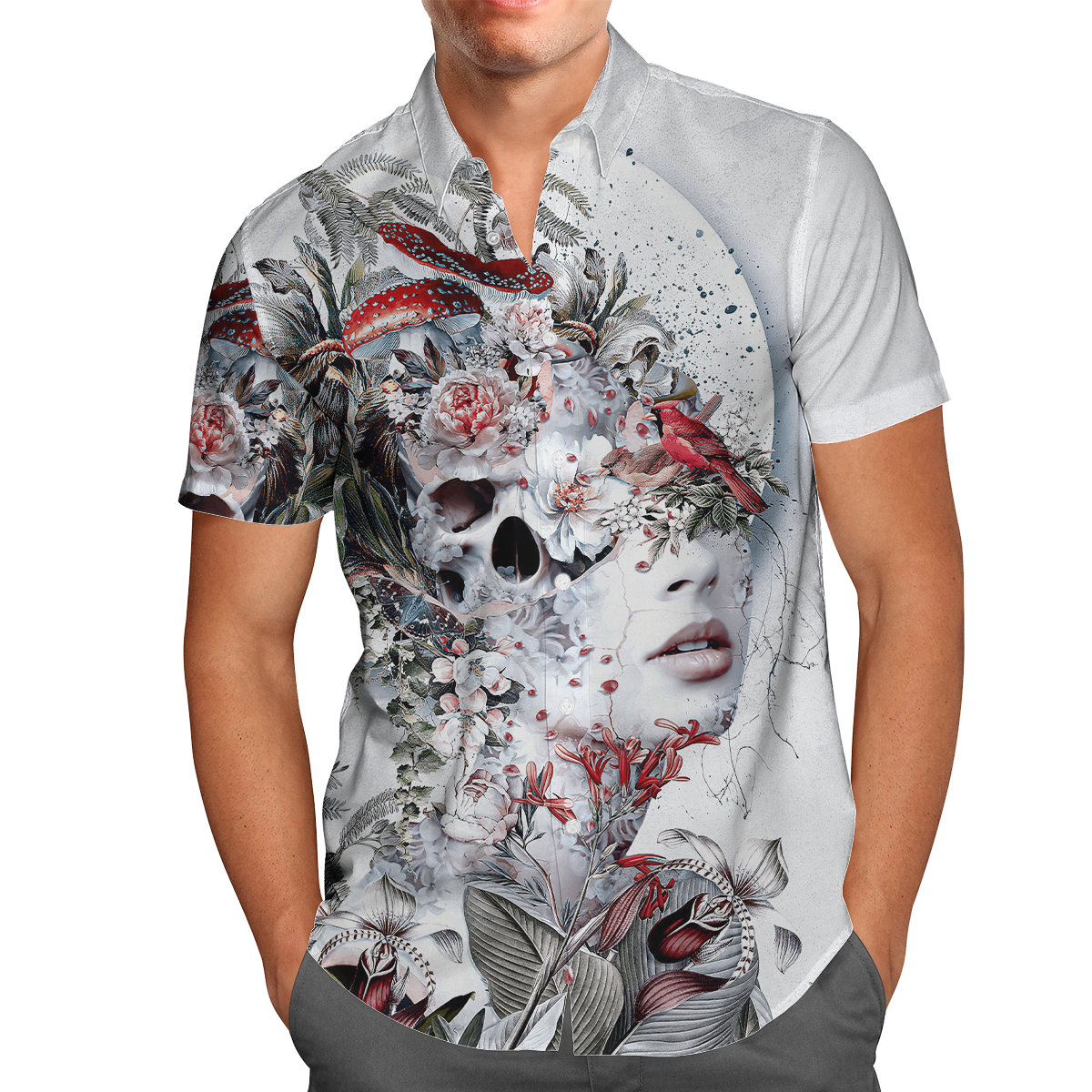 Skull Combo Hawaii Shirt Broad Short Floral
