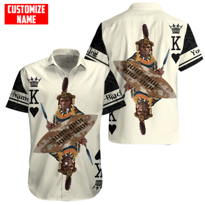 African Culture Black King Zulu Unisex Hoodie ML Personalize Name