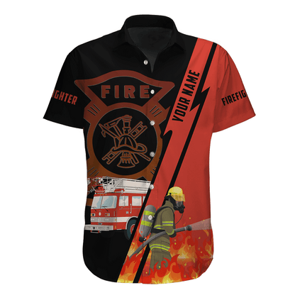 Customize Name Firefigher Hawaii Shirt For Men And Women