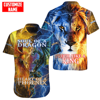 The Power Of Three Souls Dragon Phoenix Lion 3D All Over Printed Unisex Shirts