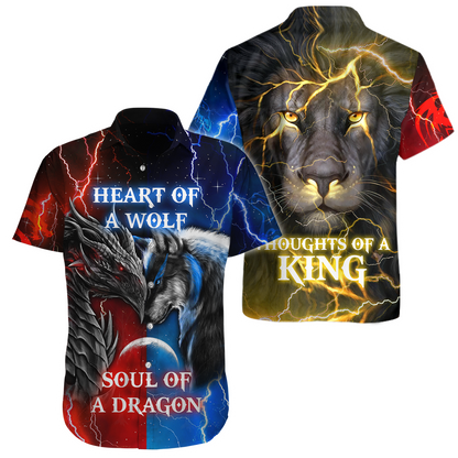 The Power Of Three Souls Dragon Wolf Lion 3D All Over Printed Unisex Shirts