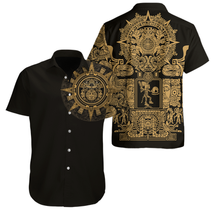 Aztec Mexican Yellow 3D All Over Printed Unisex Shirts no2