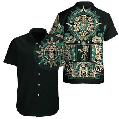 Aztec Mexican Blue 3D All Over Printed Unisex Shirts no1