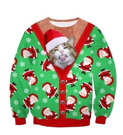 Meow Ugly Christmas Sweat Shirt HC12401 - Amaze Style™-Apparel