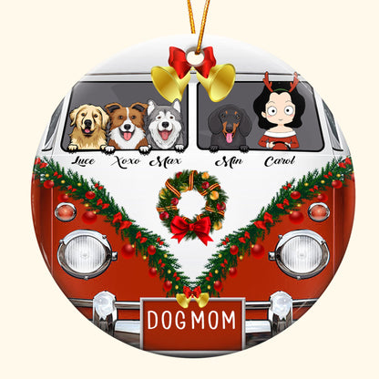 Dog Mom - Personalized Ceramic Ornament - Christmas Gift For Dog Mom