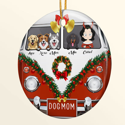 Dog Mom - Personalized Ceramic Ornament - Christmas Gift For Dog Mom