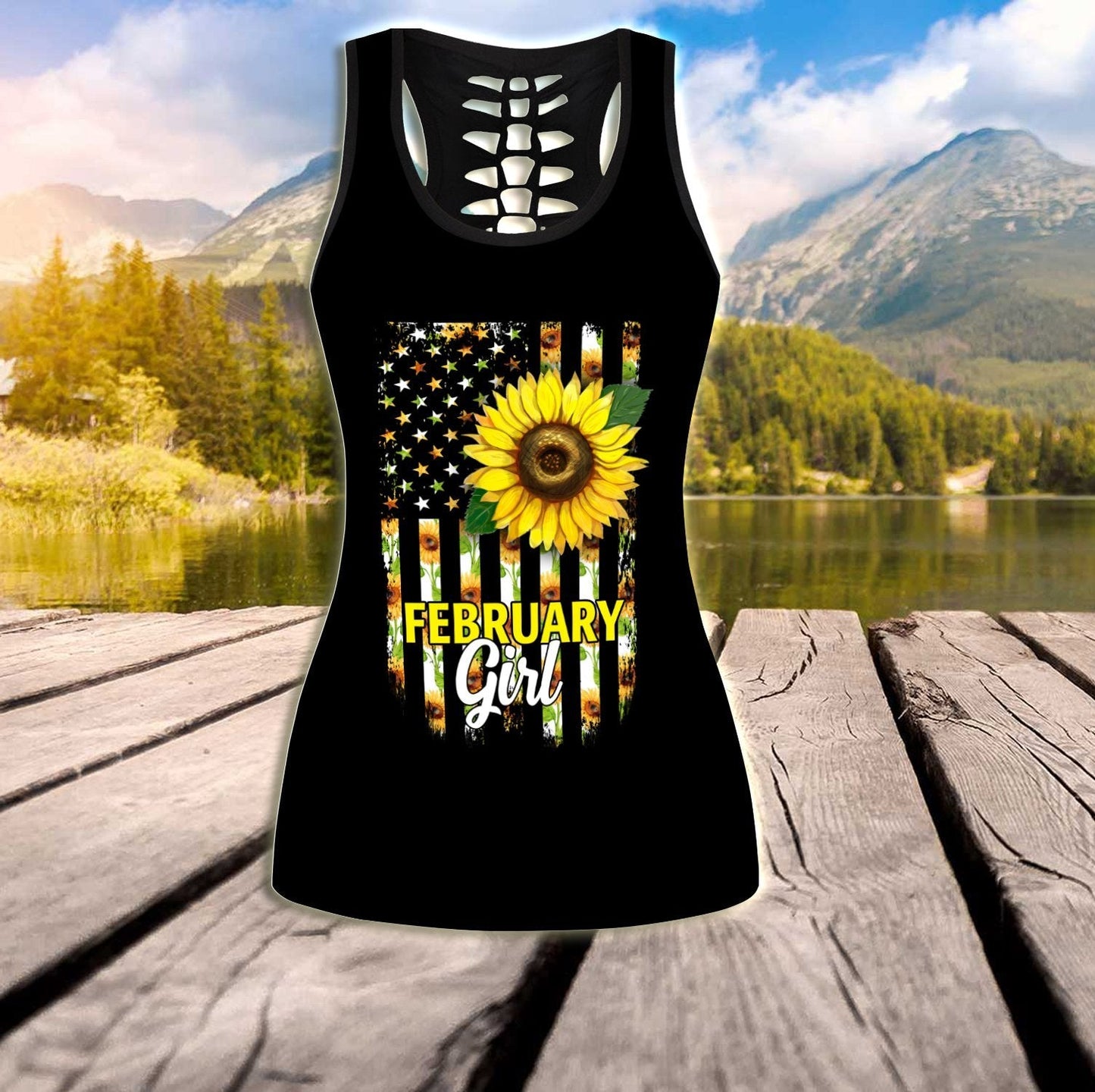 February Girl Sunflower Combo (Legging+Tank) TR1405202S - Amaze Style™-Apparel