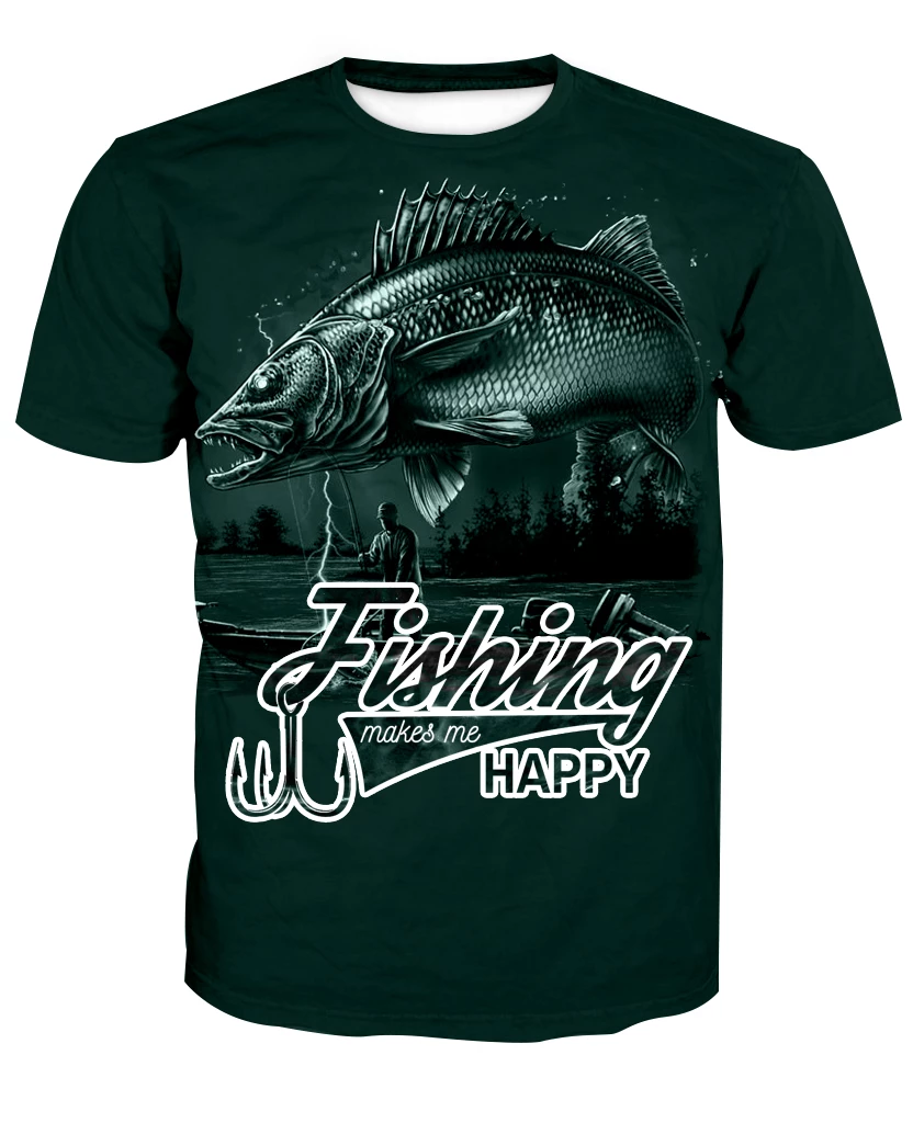 FISHING MAKES ME HAPPY - WALEYE FISHING T-SHIRT HC3404 - Amaze Style™-Apparel