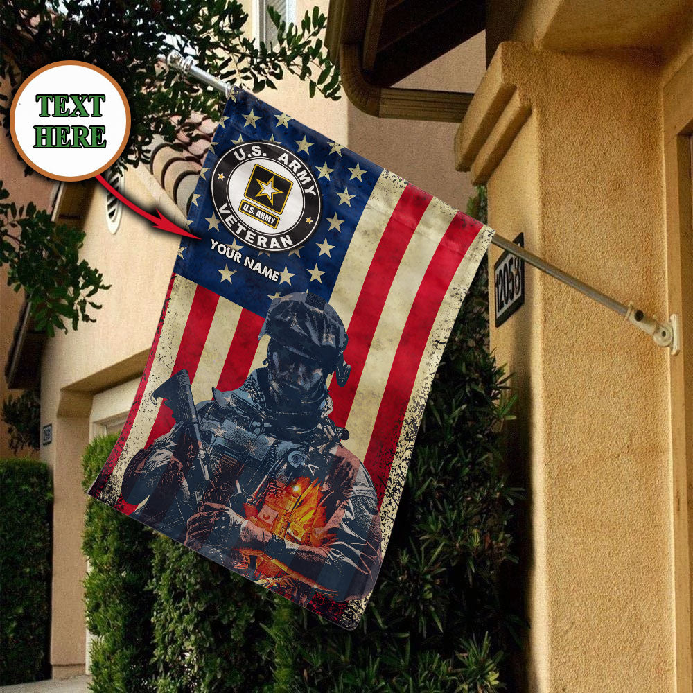 Custom Flag For United States Army Veteran 3D All Over Printed