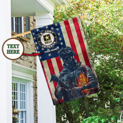 Custom Flag For United States Army Veteran 3D All Over Printed