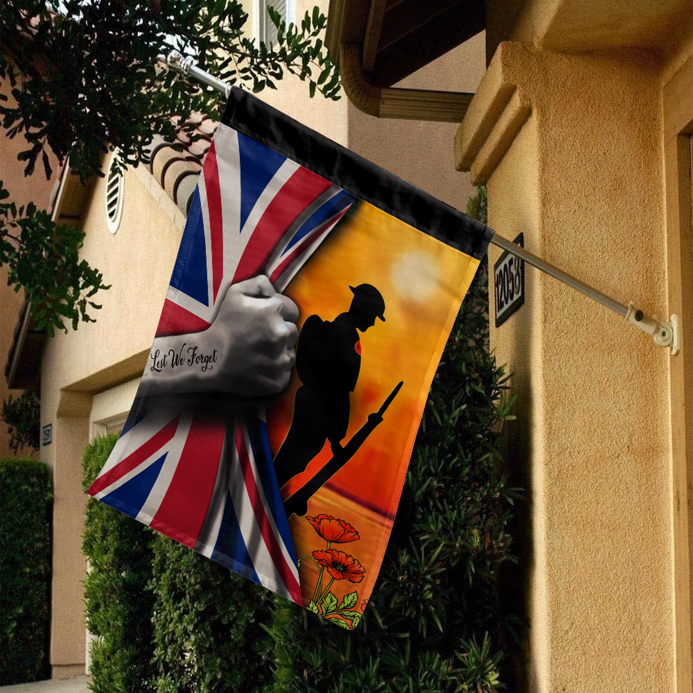 Lest we forget UK Veteran 3D Flag