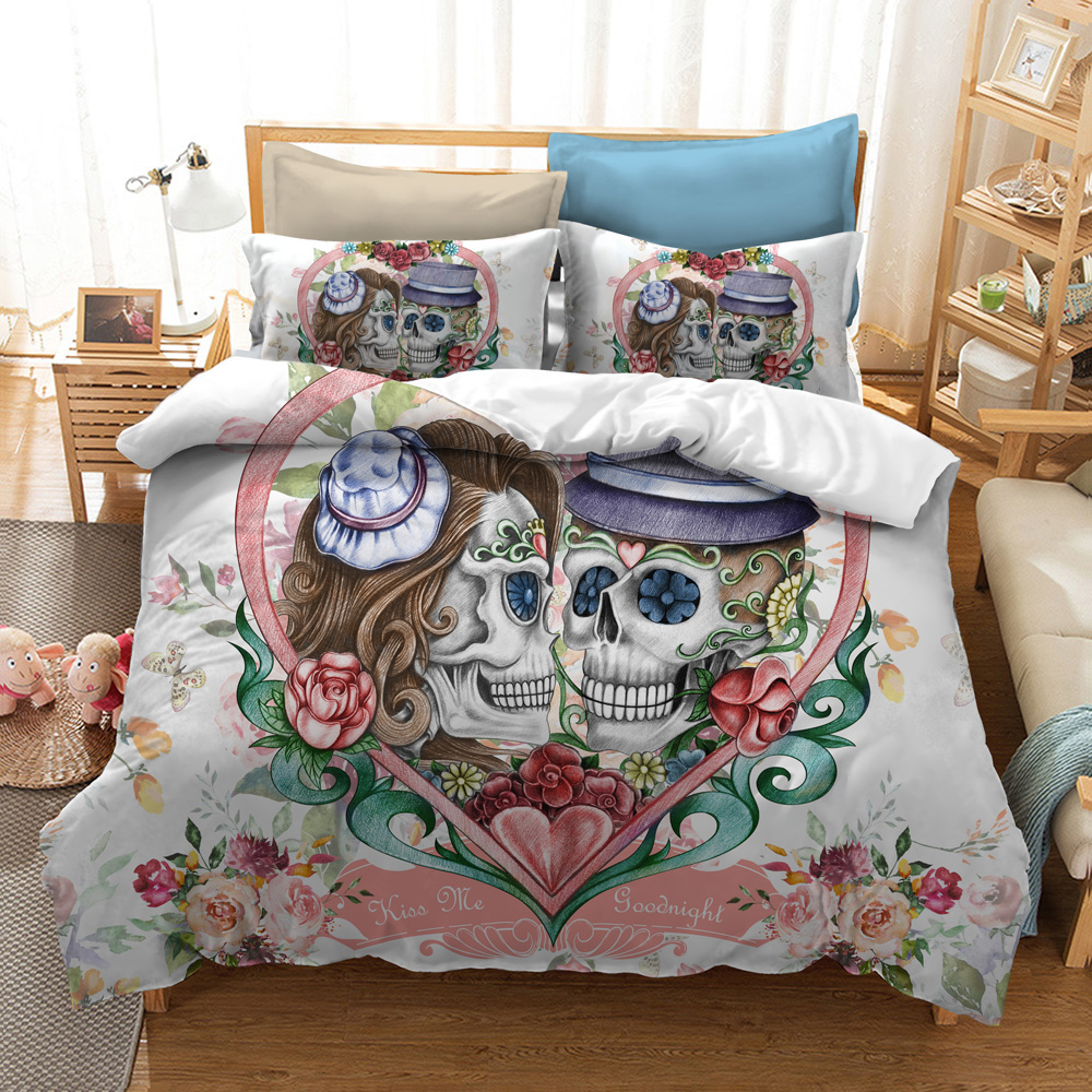 Couple Skull Bedding Set
