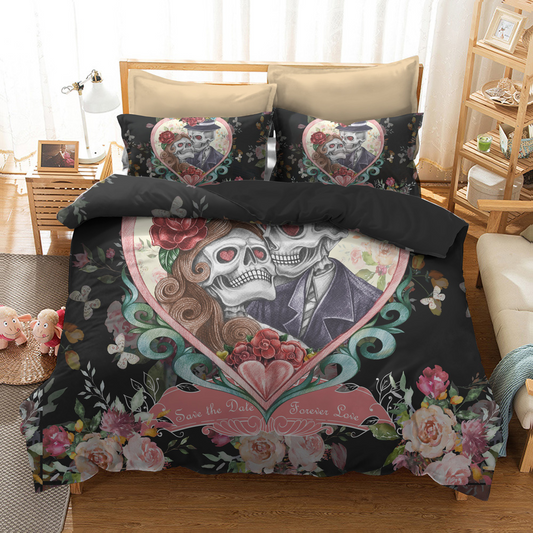 Couple Skull Bedding Set