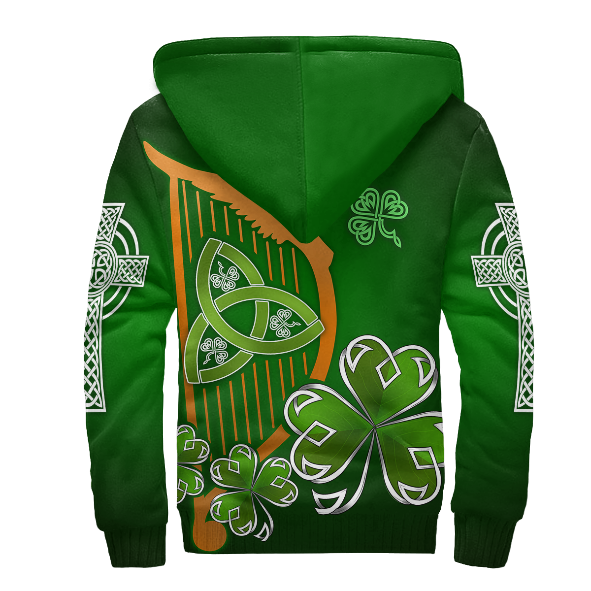 Premium Unisex Hoodie Irish St.Patrick Day The Harp The Shamrock And The Trinity ML