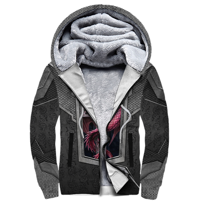 3D Tattoo and Dungeon Dragon Hoodie HAC26124-Apparel-NM-Fleecezip hoodie-S-Vibe Cosy™