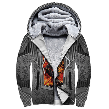3D Tattoo and Dungeon Dragon Hoodie HAC27126-Apparel-NM-Fleecezip hoodie-S-Vibe Cosy™