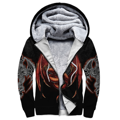 3D Armor Tattoo and Dungeon Dragon Hoodie HAC140102-Apparel-NM-Fleecezip hoodie-S-Vibe Cosy™