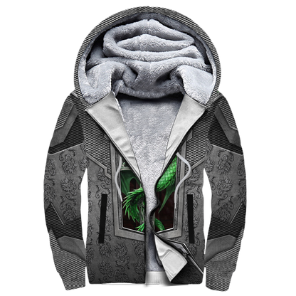 3D Tattoo and Dungeon Dragon Hoodie HAC27122-Apparel-NM-Fleecezip hoodie-S-Vibe Cosy™
