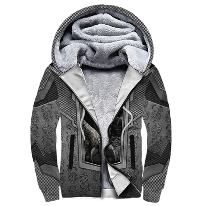 3D Tattoo and Dungeon Dragon Hoodie HAC27125-Apparel-NM-Fleecezip hoodie-S-Vibe Cosy™