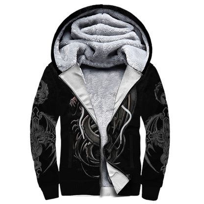 3D Armor Tattoo and Dungeon Dragon Hoodie HAC130102 - Amaze Style™-Apparel