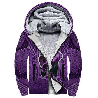 3D Tattoo and Dungeon Dragon Hoodie HAC27123-Apparel-NM-Fleecezip hoodie-S-Vibe Cosy™