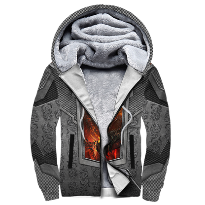 3D Tattoo and Dungeon Dragon Hoodie HAC020115-Apparel-NM-Fleecezip hoodie-S-Vibe Cosy™