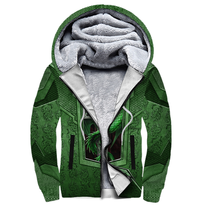 3D Tattoo and Dungeon Dragon Hoodie HAC27124-Apparel-NM-Fleecezip hoodie-S-Vibe Cosy™