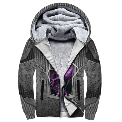 3D Tattoo and Dungeon Dragon Hoodie HAC27121-Apparel-NM-Fleecezip hoodie-S-Vibe Cosy™