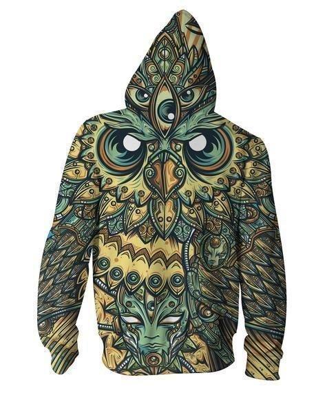God Owl of Dreams Zip-Up Hoodie HC1404 - Amaze Style™-Apparel