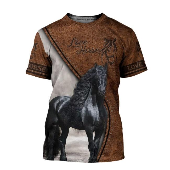 Premium Friesian Horse 3D All Over Printed Unisex Shirts