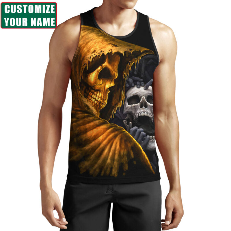 Customize Name Skull Hoodie For Men And Women