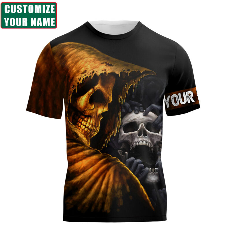 Customize Name Skull Hoodie For Men And Women
