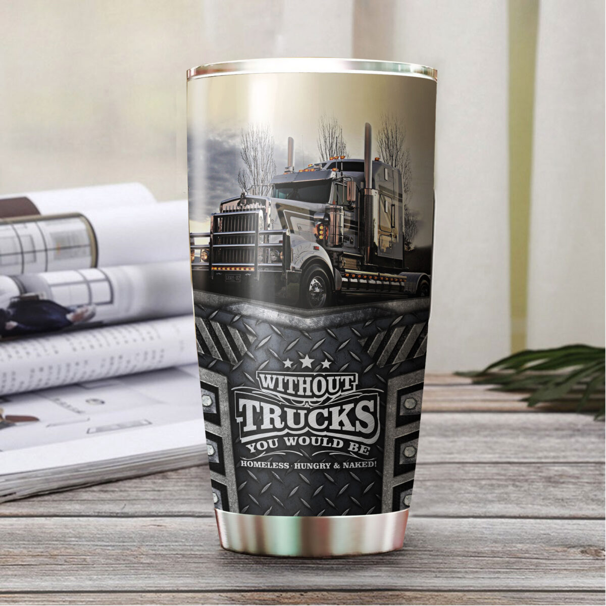 Premium 3D Printed Trucker Stainless Tumbler MEI