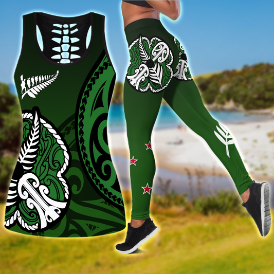 Green New Zealand Aotearoa Combo Legging + Tank Limited by SUN HAC230601