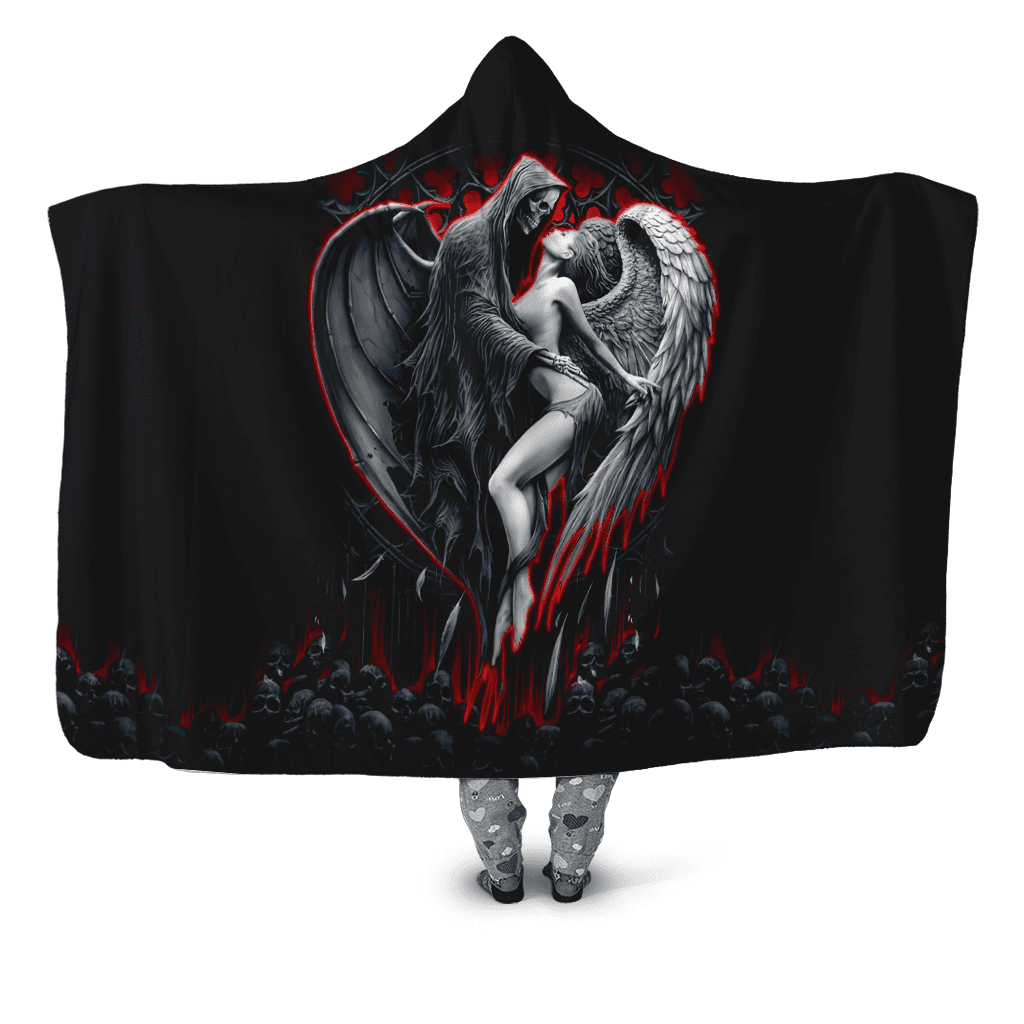 Skull and Beauty Hooded Blanket