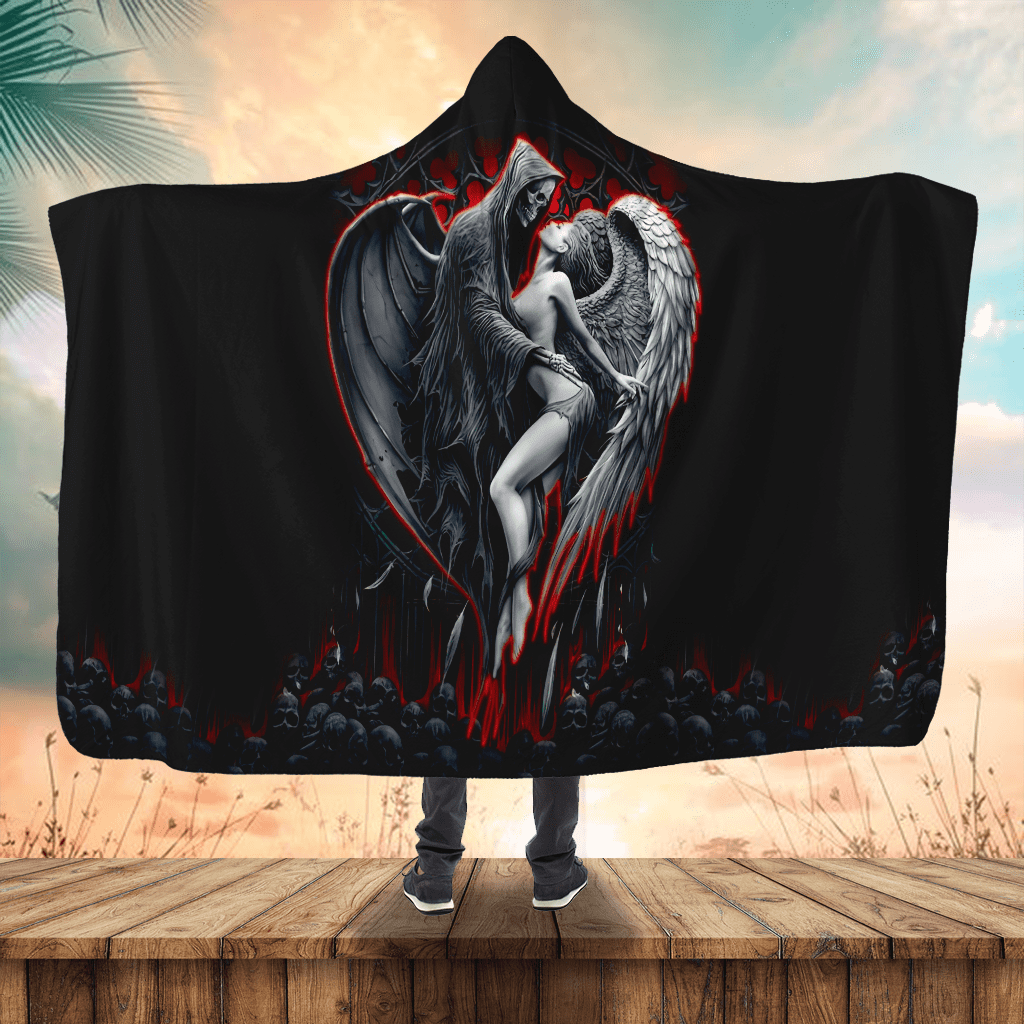 Skull and Beauty Hooded Blanket