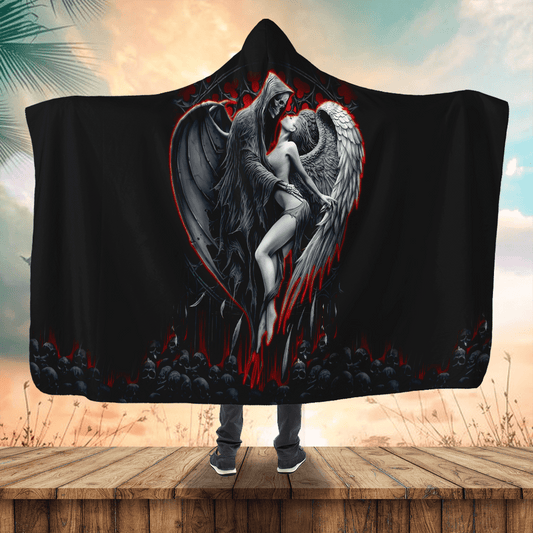 Skull and Beauty Hooded Blanket