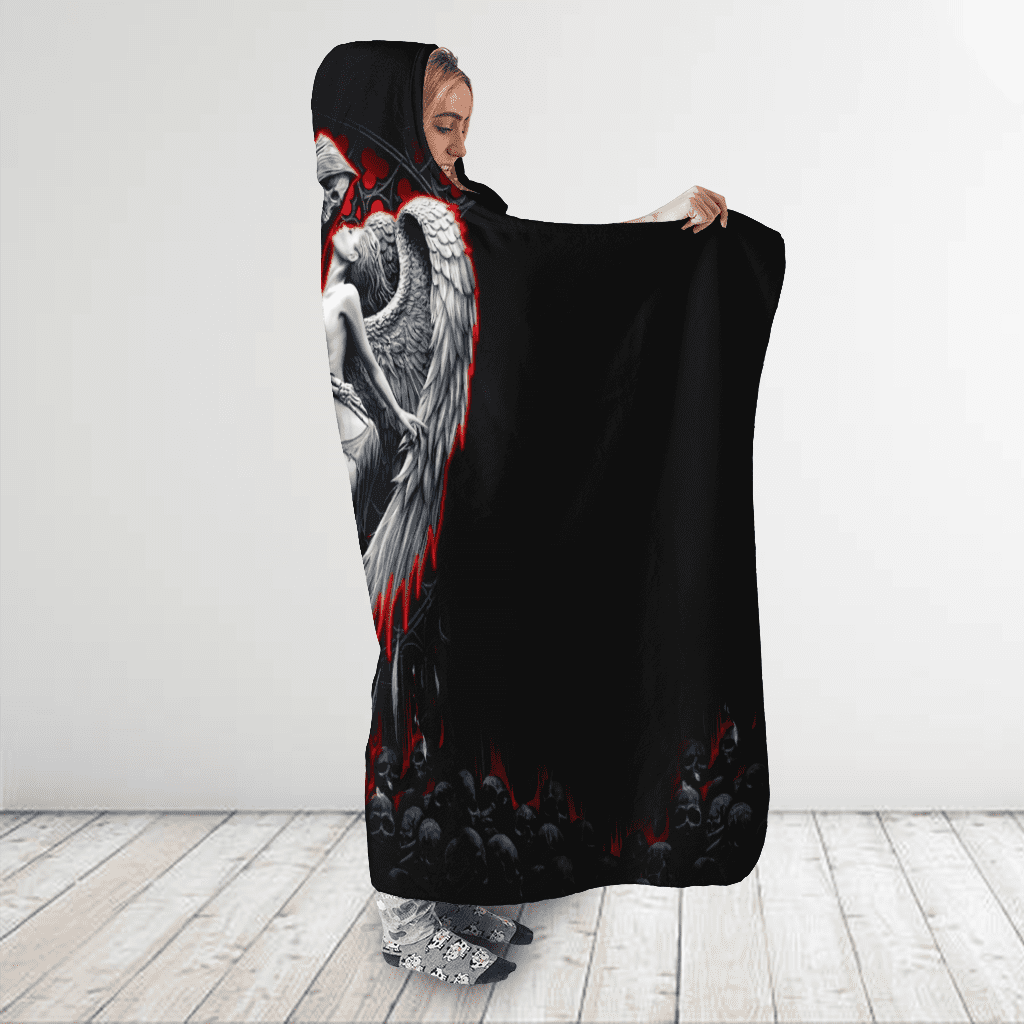 Skull and Beauty Hooded Blanket