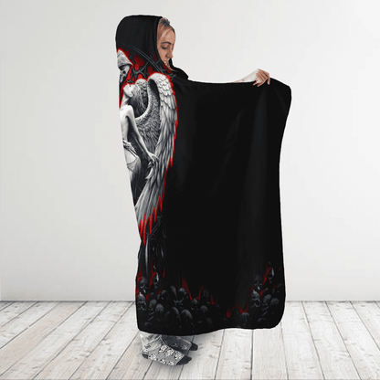 Skull and Beauty Hooded Blanket