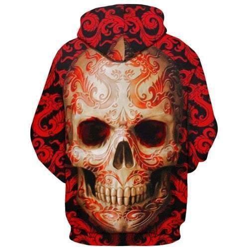 Dragon Print Skull Pattern Hoodie HC0610 - Amaze Style™-Apparel
