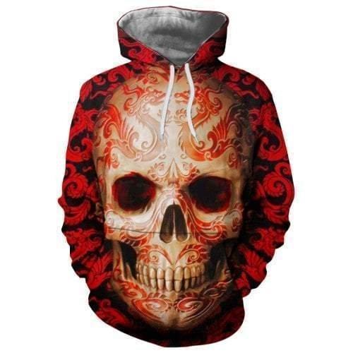 Dragon Print Skull Pattern Hoodie HC0610 - Amaze Style™-Apparel