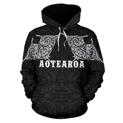 Maori Manta Ray Tattoo Style Hoodie HC0907 - Amaze Style™-Apparel