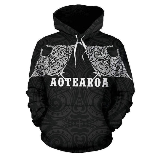 Maori Manta Ray Tattoo Style Hoodie HC0907 - Amaze Style™-Apparel