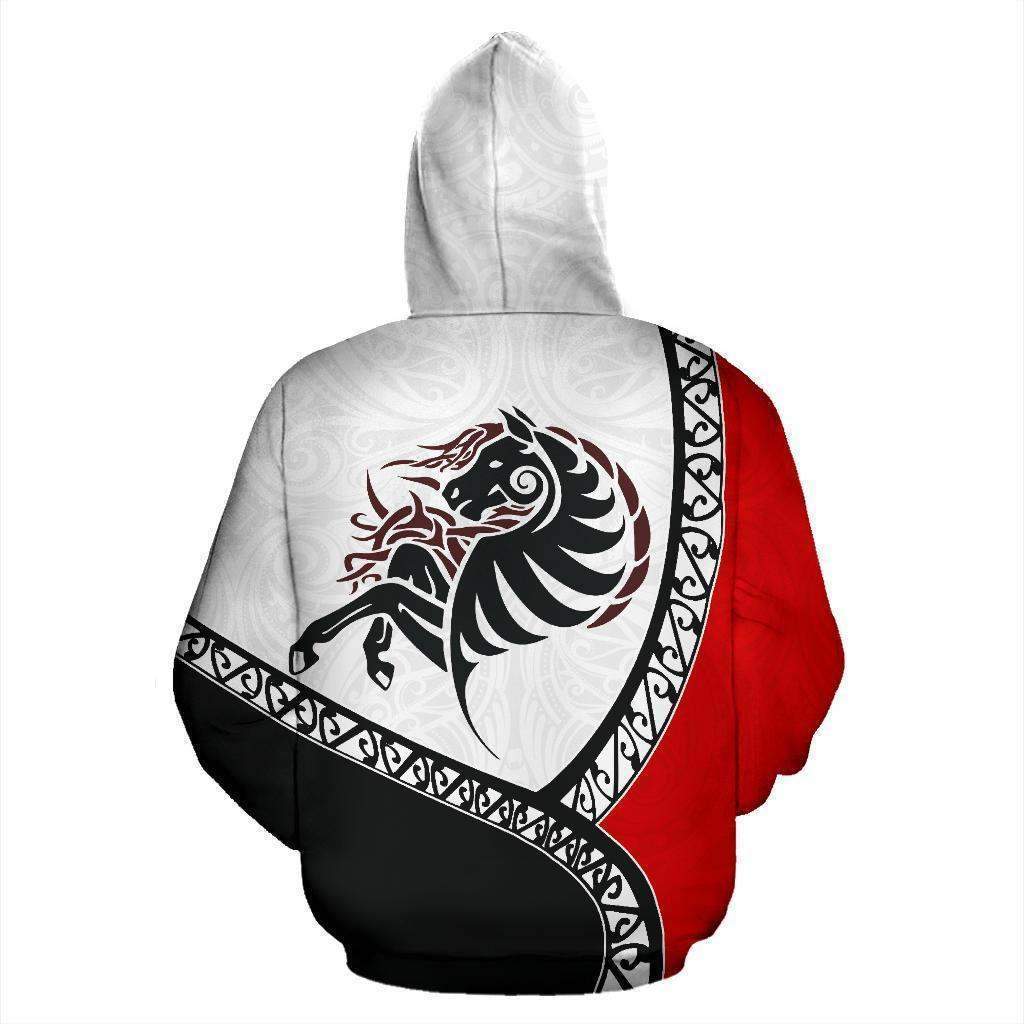 Maori Tribal Horse Zip Hoodie HC0911 - Amaze Style™-Apparel