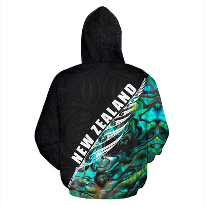 Rugby Haka Fern Paua Shell Zip Hoodie - New Zealand HC0913 - Amaze Style™-Apparel