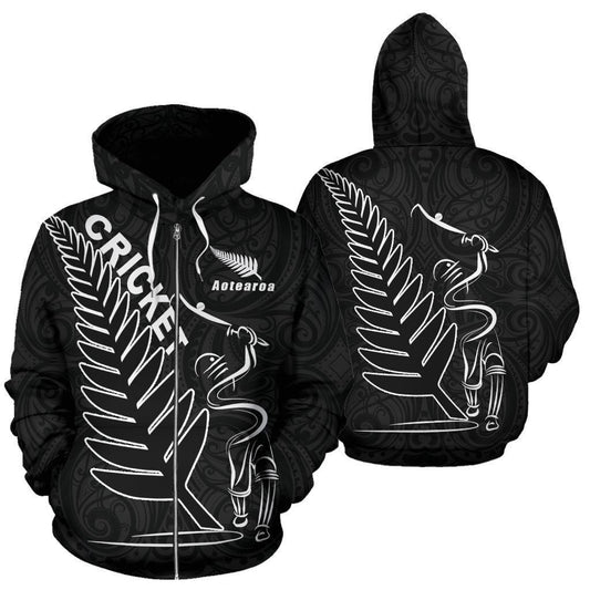 New Zealand Zip Up Hoodie Cricket HC0918 - Amaze Style™-Apparel