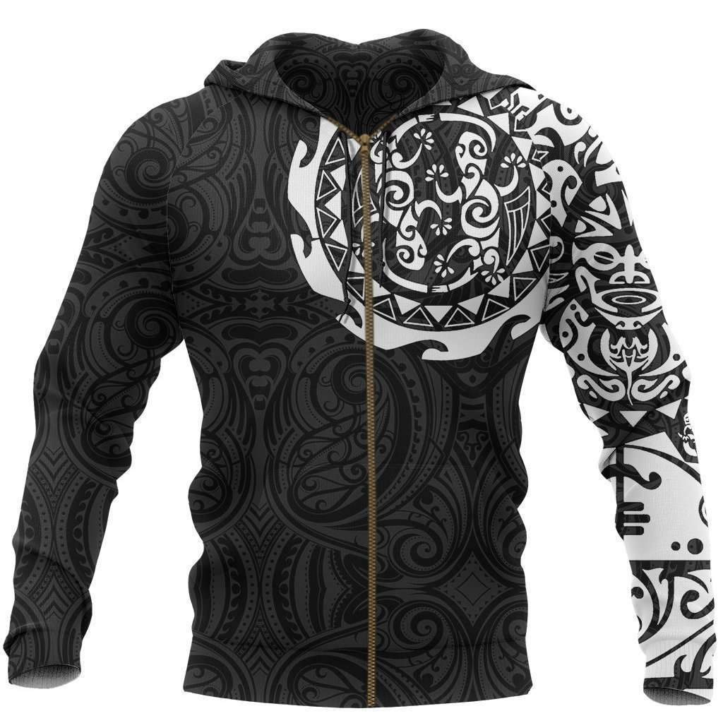 Maori Tangaroa Tattoo New Zealand All Over Hoodie HC1202 - Amaze Style™-Apparel