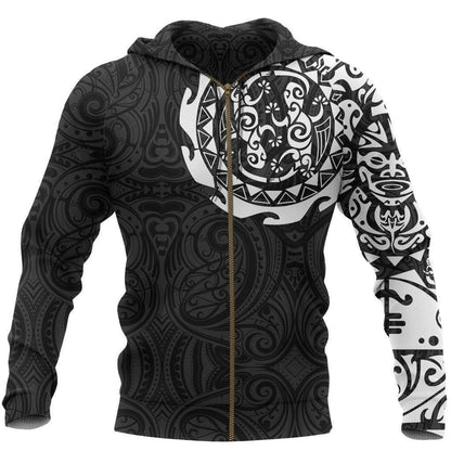 Maori Tangaroa Tattoo New Zealand All Over Hoodie HC1202 - Amaze Style™-Apparel
